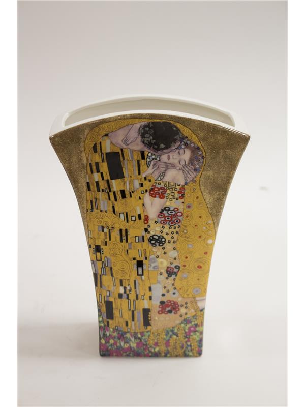 Vaza iz porcelana z dekorjem Gustava Klimta Poljub