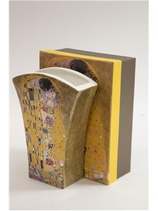 Vaza iz porcelana z dekorjem Gustava Klimta Poljub